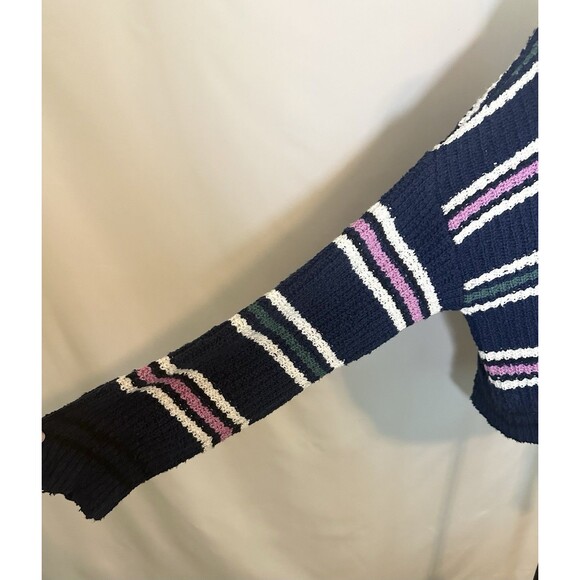Free People Kennedy Pullover Sweater Midnight Sail Combo‎ Women's SMALL - Picture 5 of 11